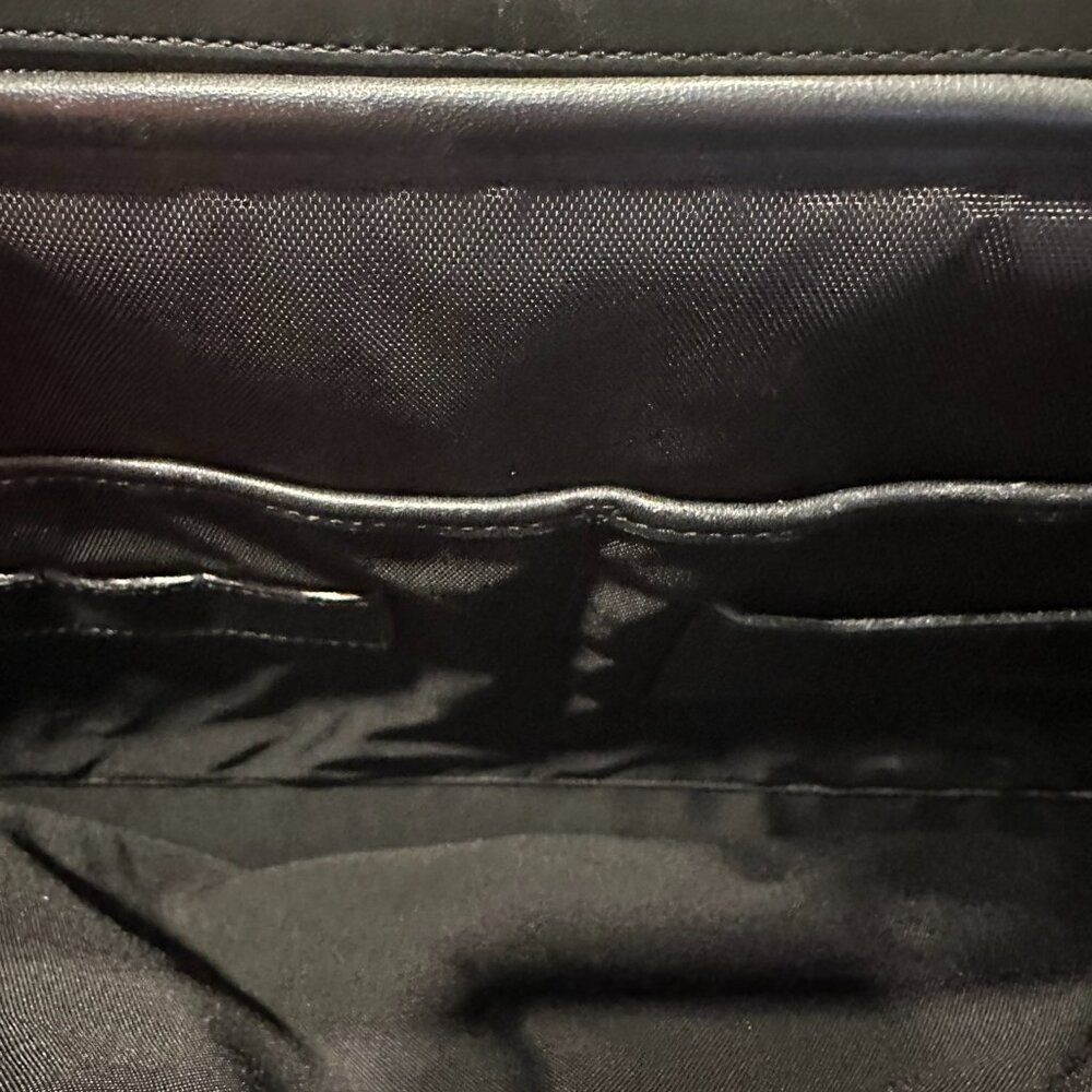 COACH Briefcase Black Leather Double Buckle Shoulder Strap Messenger Vintage - Picture 6 of 10